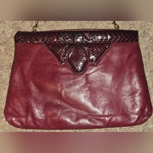 Vtg Ruth Saltz Burgundy Leather Women's Bag